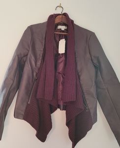 NWT pleather and knit jacket